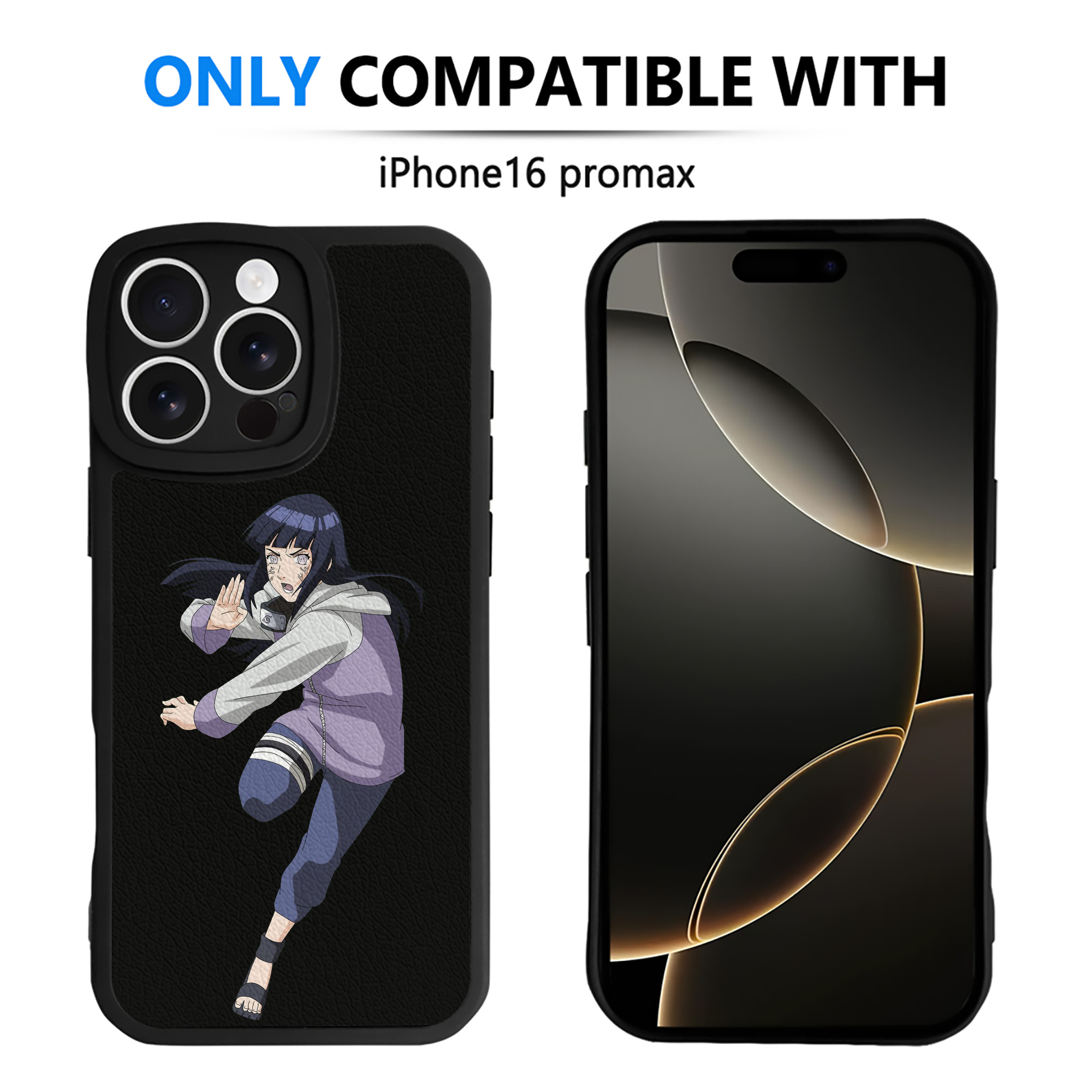 （画像用） NARUTO -ナルト- 日向ヒナタ Hyūga Hinata 【iPhone 16シリーズ対応】シリコンスマホケース（レザー調） 材質：シリコン